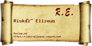 Riskó Elizeus névjegykártya